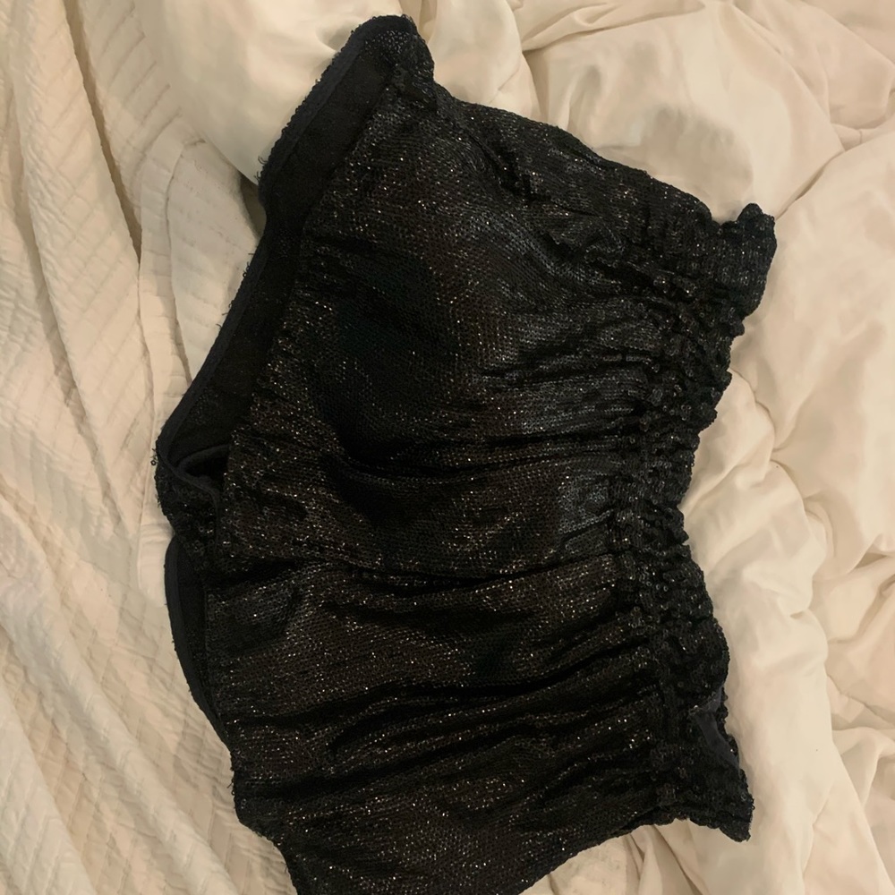 Black sequin shorts
